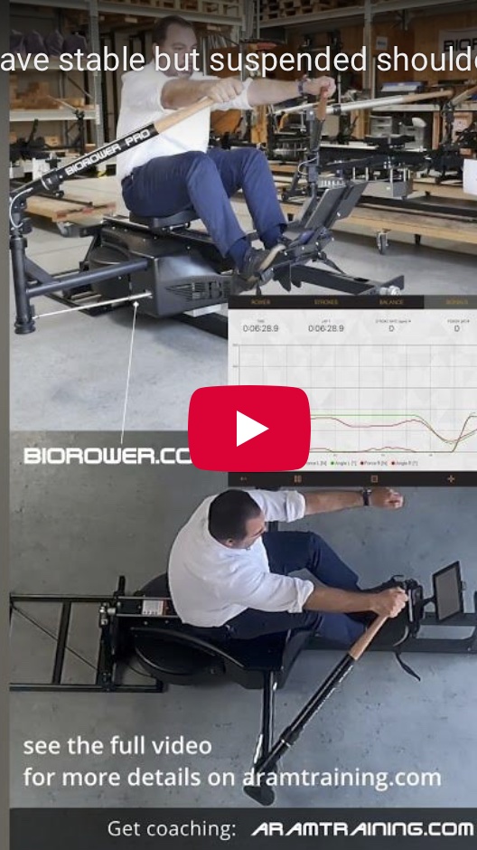 correct sculling technique - aramtraining explains how to have stable but suspended shoulders